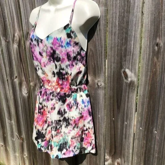 NWT Parker Large Romper Jumpsuit Sleeveless Watercolor Oasis Scout Shorts Mini - Picture 5 of 12